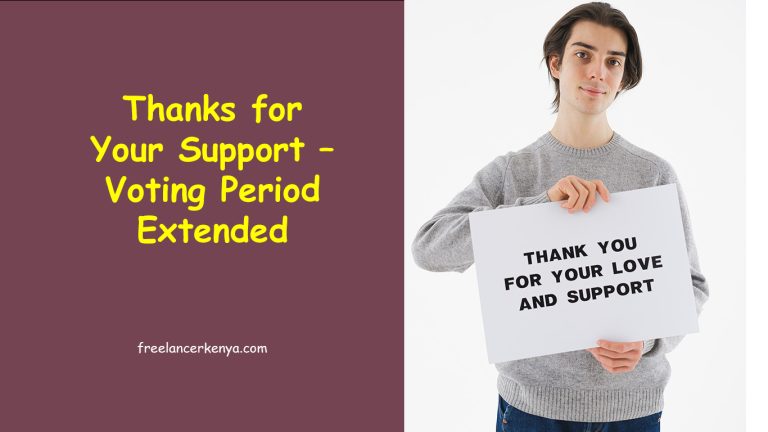 Thanks for Your Support – Voting Period Extended
