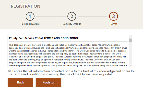 Equity Bank Self Service Terms and Conditions