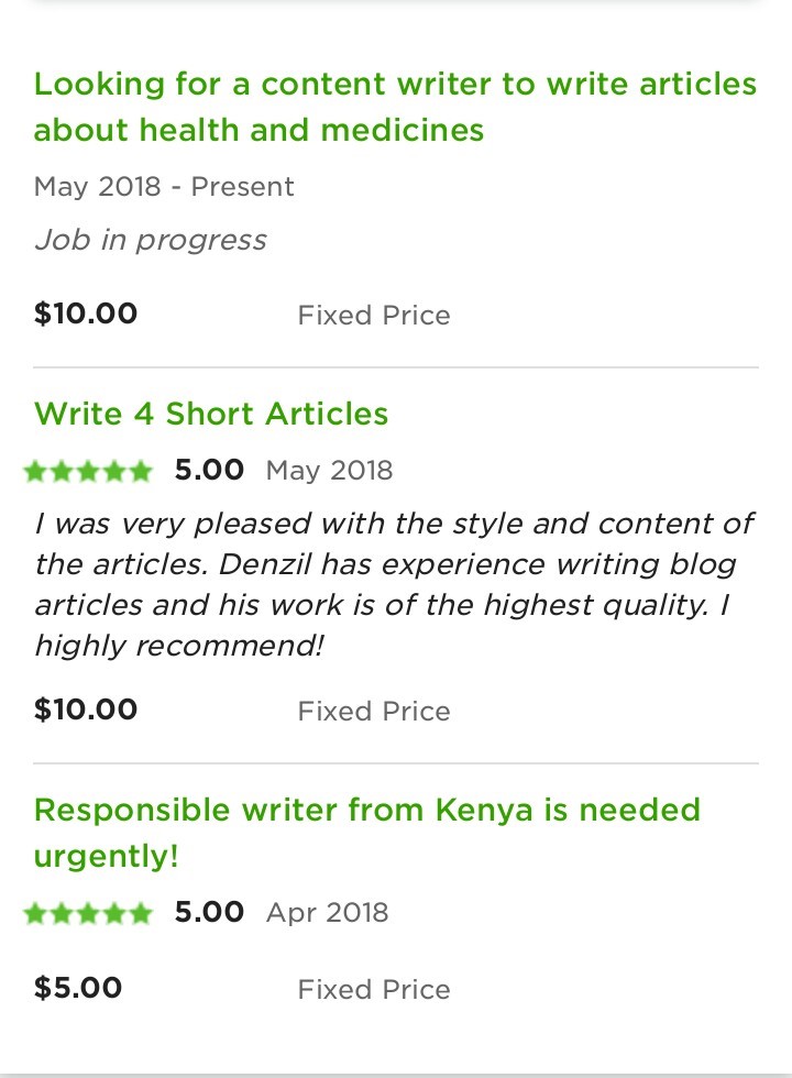 Great review in Upwork